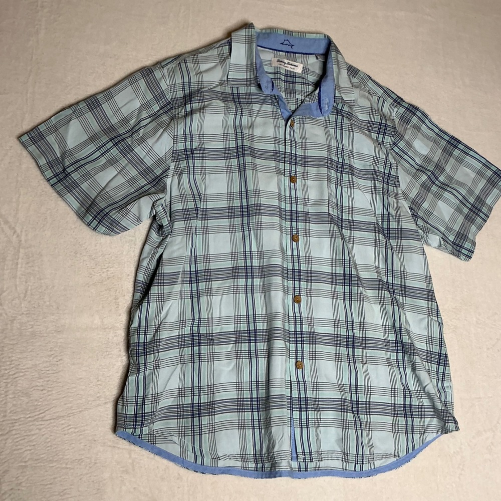 Tommy Bahama Coconut Point Coolmax Short Sleeve Plaid Button Up Shirt‎ Mens XLG